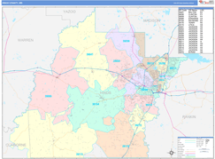 Hinds County, MS Digital Map Color Cast Style