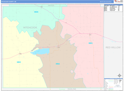 Hitchcock County, NE Digital Map Color Cast Style