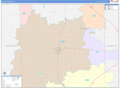 Hockley County, TX Digital Map Color Cast Style