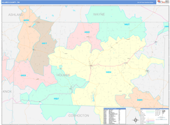 Holmes County, OH Digital Map Color Cast Style