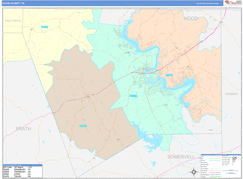Hood County, TX Digital Map Color Cast Style