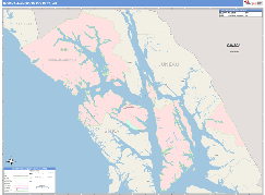 Hoonah-Angoon Borough (County), AK Digital Map Color Cast Style
