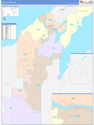 Houghton County, MI Digital Map Color Cast Style