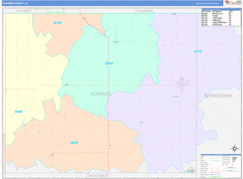 Howard County, IA Digital Map Color Cast Style