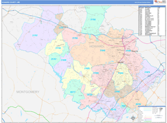 Howard County, MD Digital Map Color Cast Style