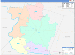 Howard County, MO Digital Map Color Cast Style