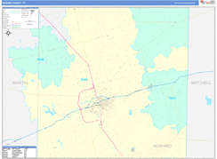 Howard County, TX Digital Map Color Cast Style