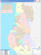 Humboldt County, CA Digital Map Color Cast Style