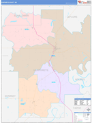 Humphreys County, MS Digital Map Color Cast Style