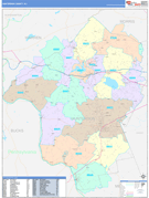 Hunterdon County, NJ Digital Map Color Cast Style