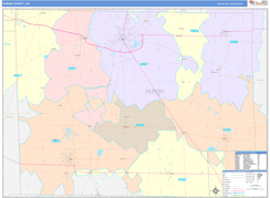 Huron County, OH Digital Map Color Cast Style