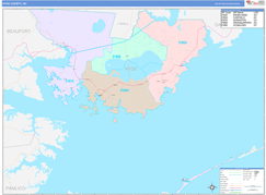 Hyde County, NC Digital Map Color Cast Style