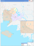 Iberia Parish (County), LA Digital Map Color Cast Style