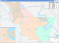 Iberville Parish (County), LA Digital Map Color Cast Style