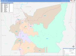 Idaho County, ID Digital Map Color Cast Style