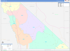 Inyo County, CA Digital Map Color Cast Style