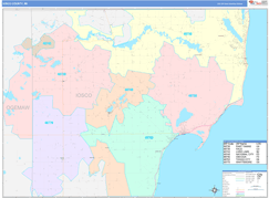 Iosco County, MI Digital Map Color Cast Style