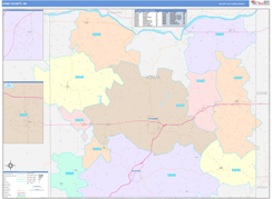 Iowa County, WI Digital Map Color Cast Style