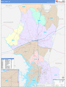 Iredell County, NC Digital Map Color Cast Style