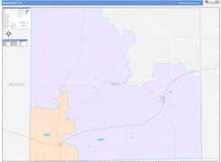 Irion County, TX Digital Map Color Cast Style