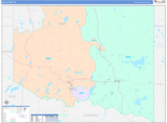 Iron County, MI Digital Map Color Cast Style