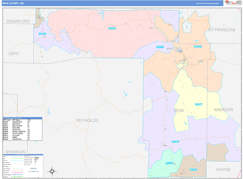 Iron County, MO Digital Map Color Cast Style