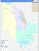 Iron County, WI Digital Map Color Cast Style