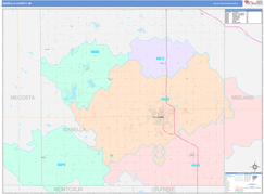 Isabella County, MI Digital Map Color Cast Style