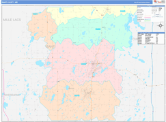 Isanti County, MN Digital Map Color Cast Style