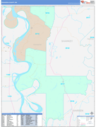 Issaquena County, MS Digital Map Color Cast Style