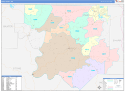 Izard County, AR Digital Map Color Cast Style