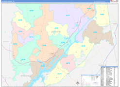 Jackson County, AL Digital Map Color Cast Style