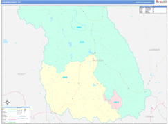 Jackson County, CO Digital Map Color Cast Style