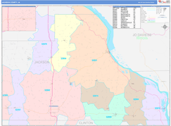 Jackson County, IA Digital Map Color Cast Style