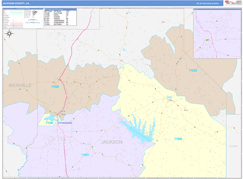 Jackson Parish (County), LA Digital Map Color Cast Style