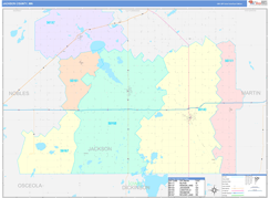 Jackson County, MN Digital Map Color Cast Style