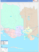 Jackson County, MS Digital Map Color Cast Style