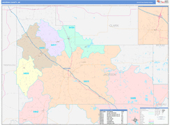 Jackson County, WI Digital Map Color Cast Style