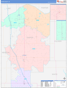 Jasper County, IN Digital Map Color Cast Style