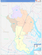 Jasper County, SC Digital Map Color Cast Style
