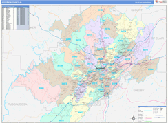 Jefferson County, AL Digital Map Color Cast Style