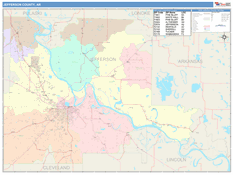 Jefferson County, AR Digital Map Color Cast Style