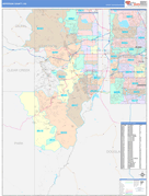 Jefferson County, CO Digital Map Color Cast Style
