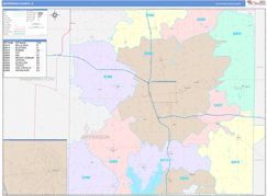 Jefferson County, IL Digital Map Color Cast Style