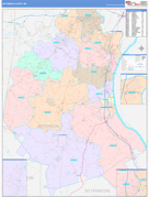 Jefferson County, MO Digital Map Color Cast Style