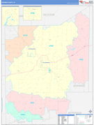 Jennings County, IN Digital Map Color Cast Style