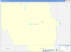 Jerauld County, SD Digital Map Color Cast Style