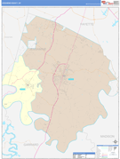 Jessamine County, KY Digital Map Color Cast Style