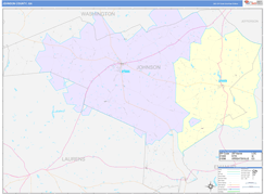 Johnson County, GA Digital Map Color Cast Style