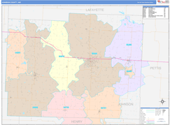 Johnson County, MO Digital Map Color Cast Style